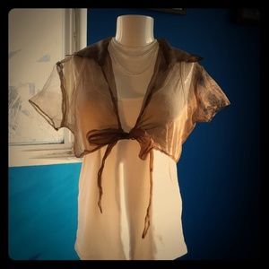 Sheer tie front crop top